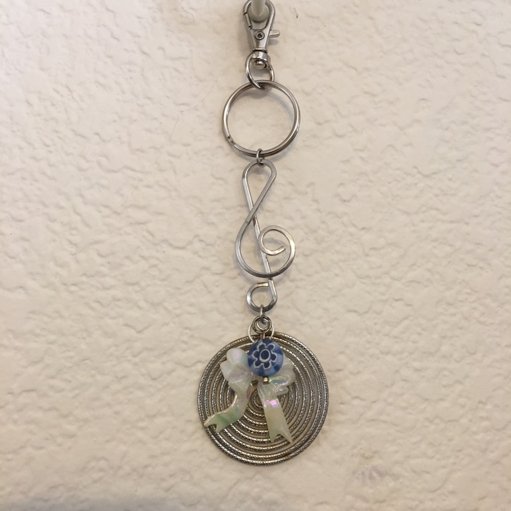 Vintage repurpose salvaged estate gem keychain